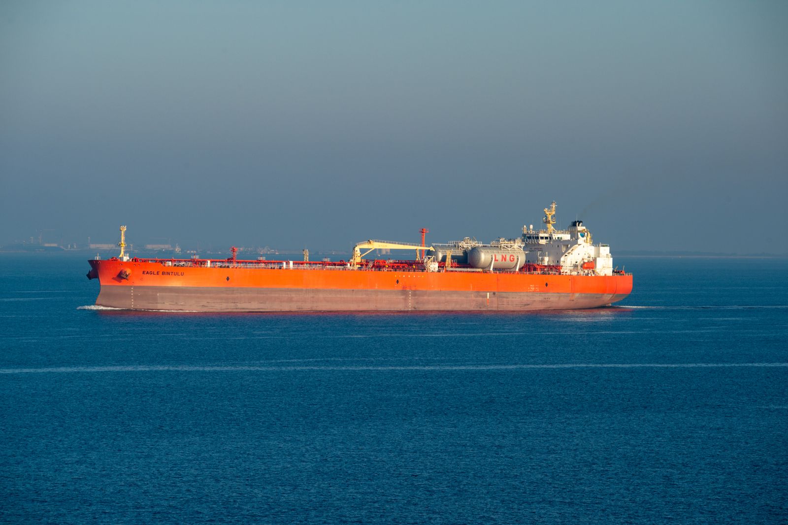 Gas carrier vessel at sea